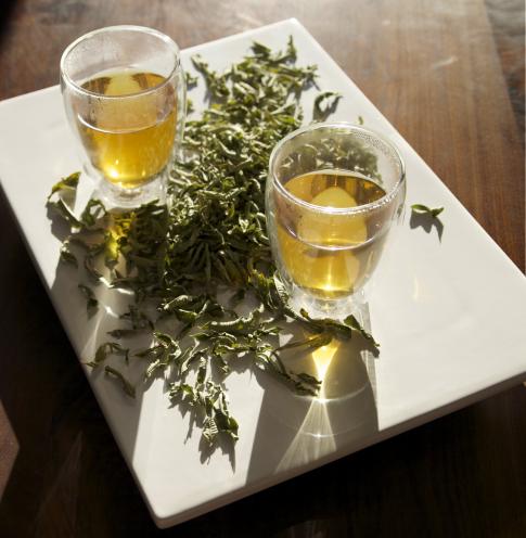 Fresh brewed Greek Louisa tea (lemon verbena)